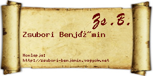 Zsubori Benjámin névjegykártya